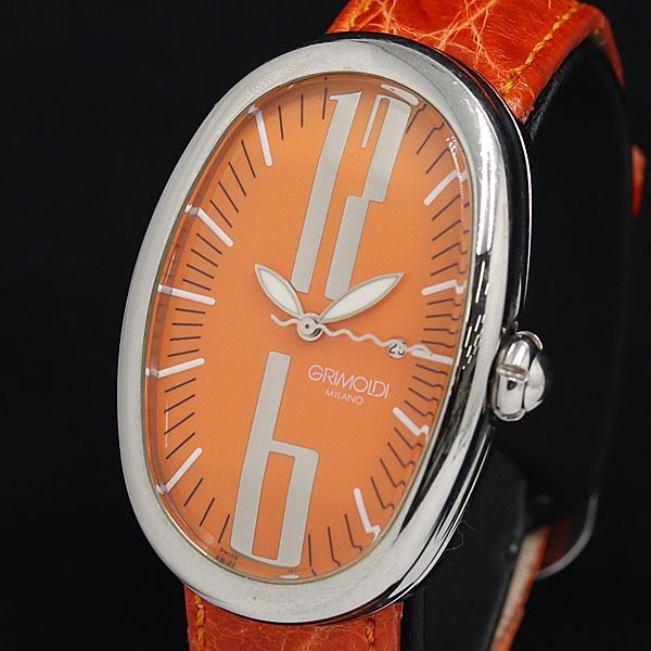 1 иен работа хорошая вещь Grimoldi AT/ самозаводящиеся часы 1475 4NBG1 Date orange циферблат женские наручные часы YUM 2147000
