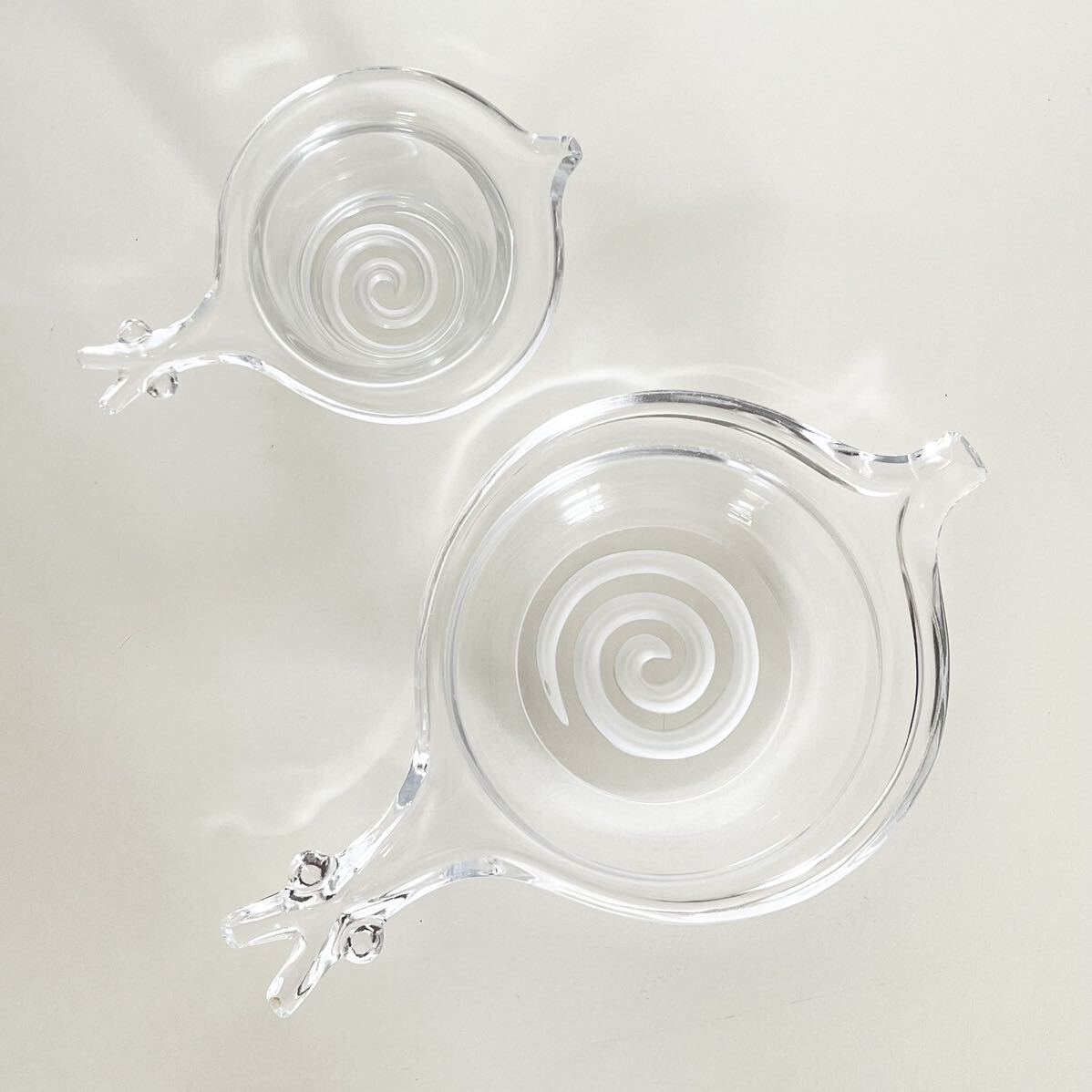 カタツムリ ガラス デザート皿 プレート 小鉢 2個セットの画像3