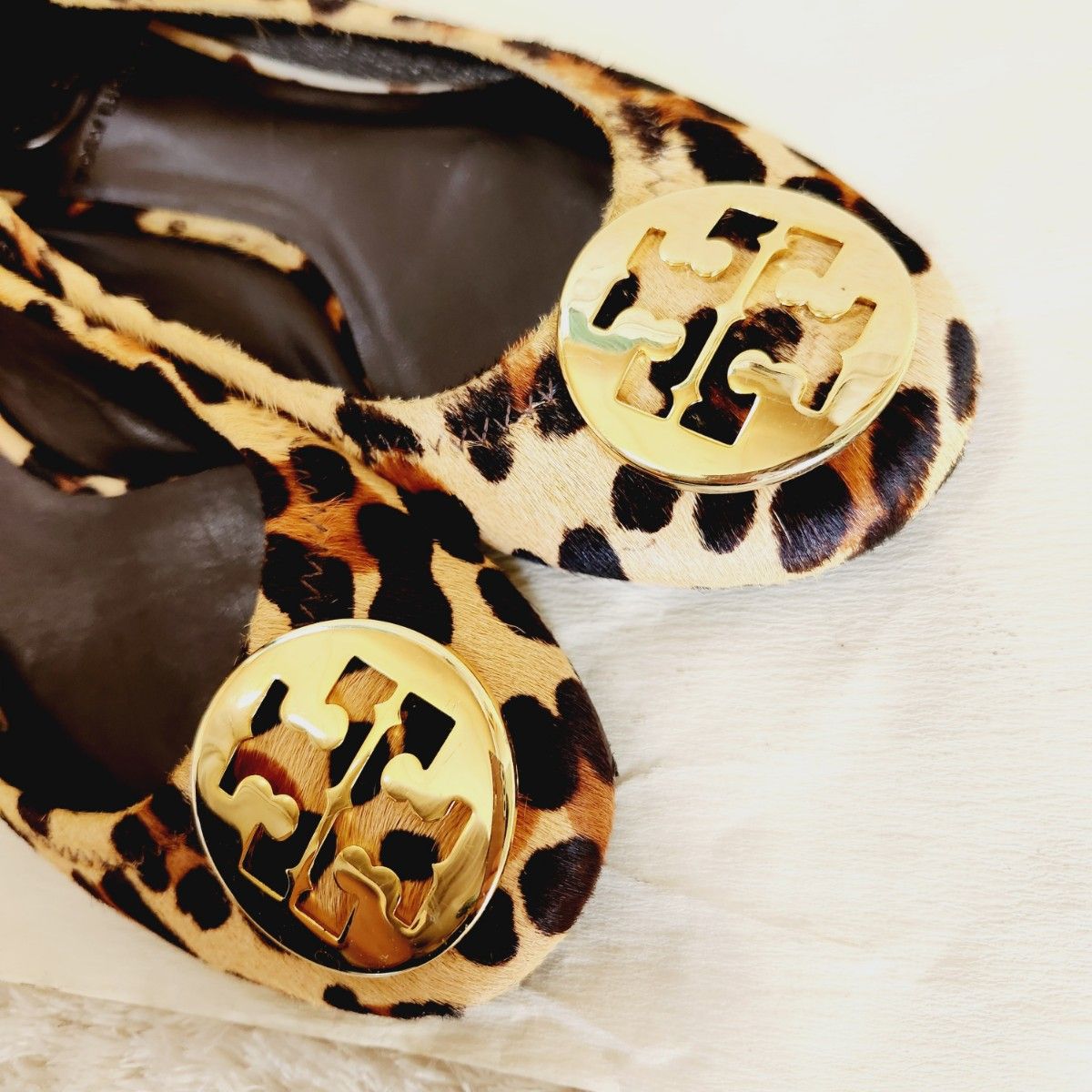 TORY BURCH トリーバーチ☆レオパード ヒョウ柄 ハラコ バレエシューズ フラットシューズ レオパード ローヒール