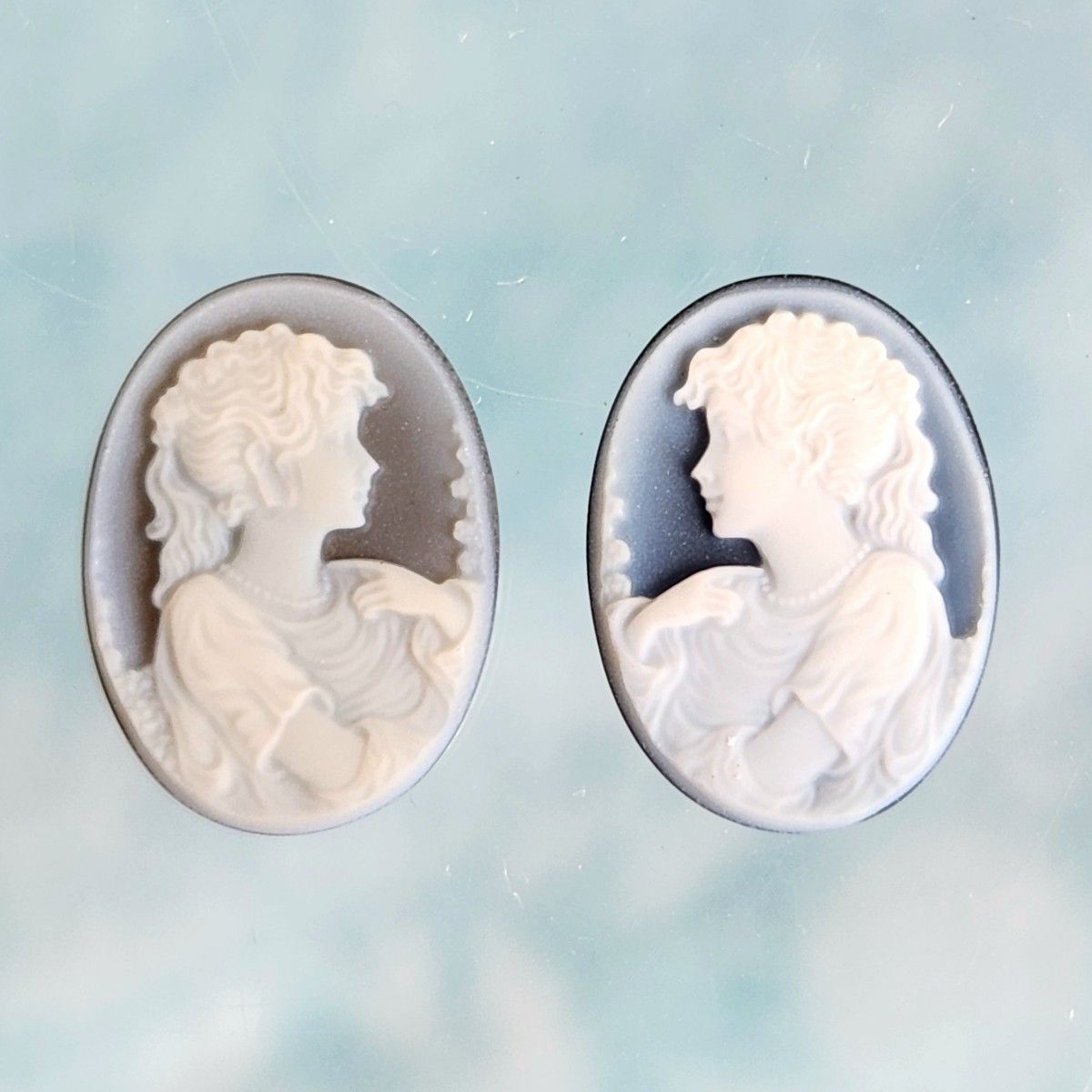 CAMEO カメオ ルース ストーン カメオ 貴婦人 少女 15mm×12mm アンティーク アクセサリー素材