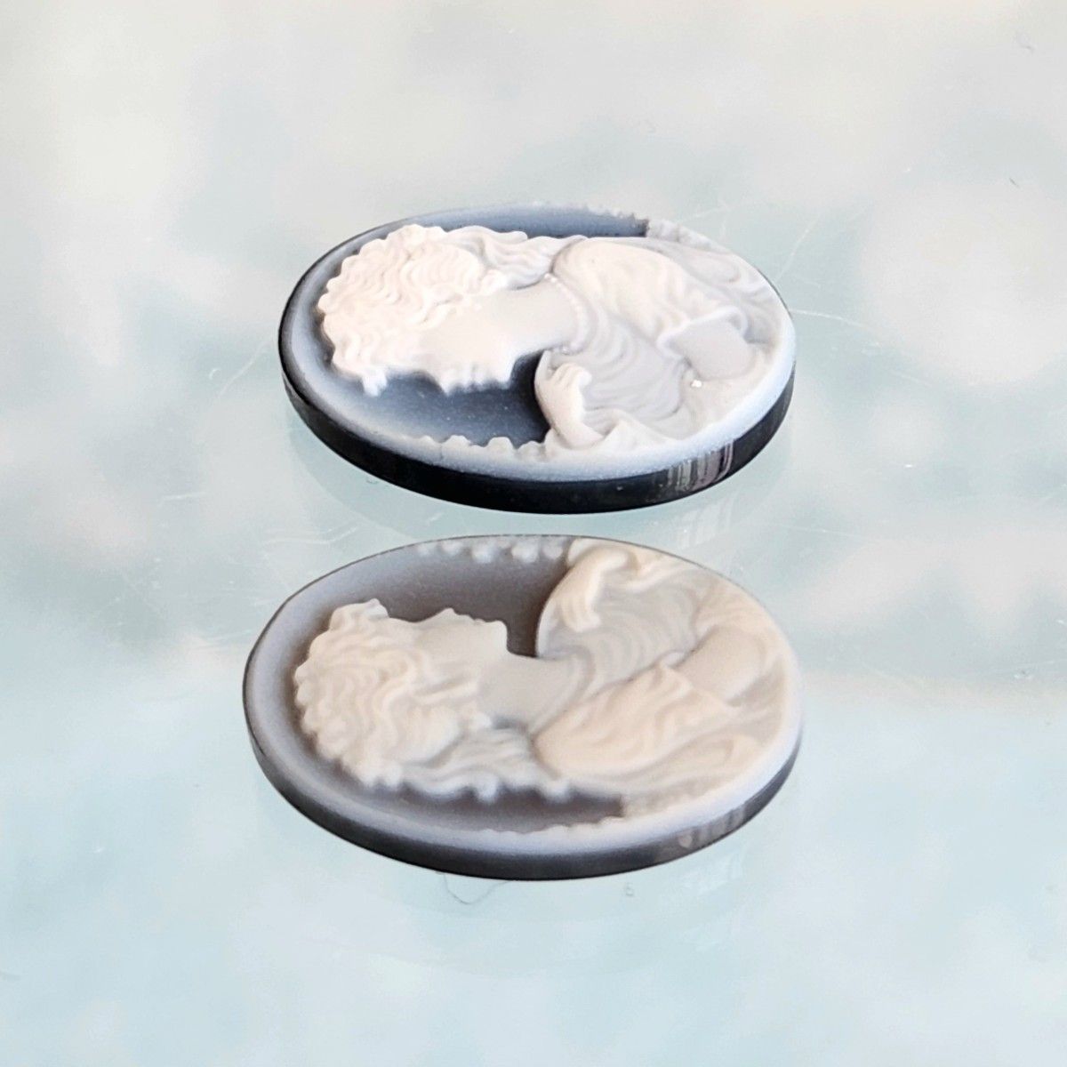 あなたにおすすめの商品 ルース カメオ CAMEO ストーン 15mm×12mm 少女 貴婦人 カメオ アクセサリー