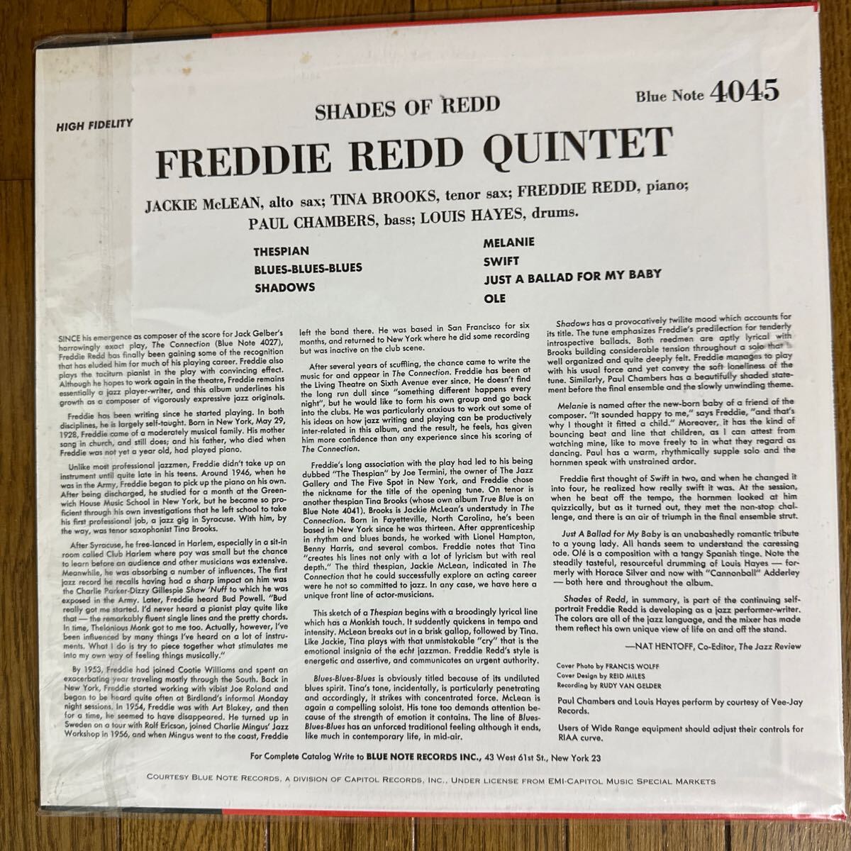 【LP】Shades Of Redd / Freddie Redd BLP4045の画像7
