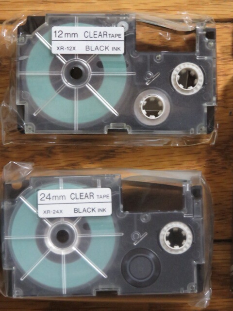 未開封 カシオ 純正 ネームランドテープ 透明テープ XR-24X［黒文字/24mm幅］ XR-12X［黒文字/12mm幅］ 各１個 セットの画像2