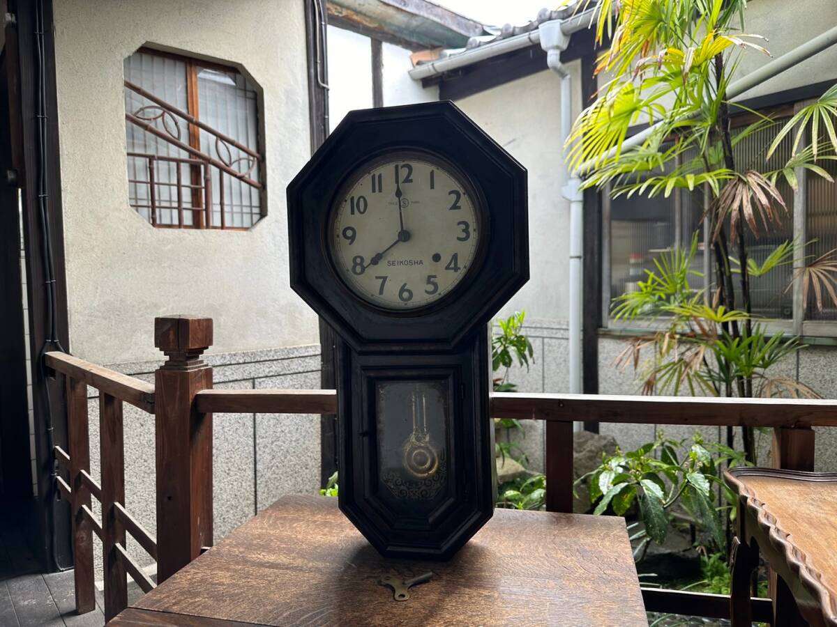 TRADE MARK 八角時計 掛け時計 振り子時計 古時計 昭和 置時計 TRADE MARK 八角時計 掛け時計 振り子時計 古時計 昭和 置時計