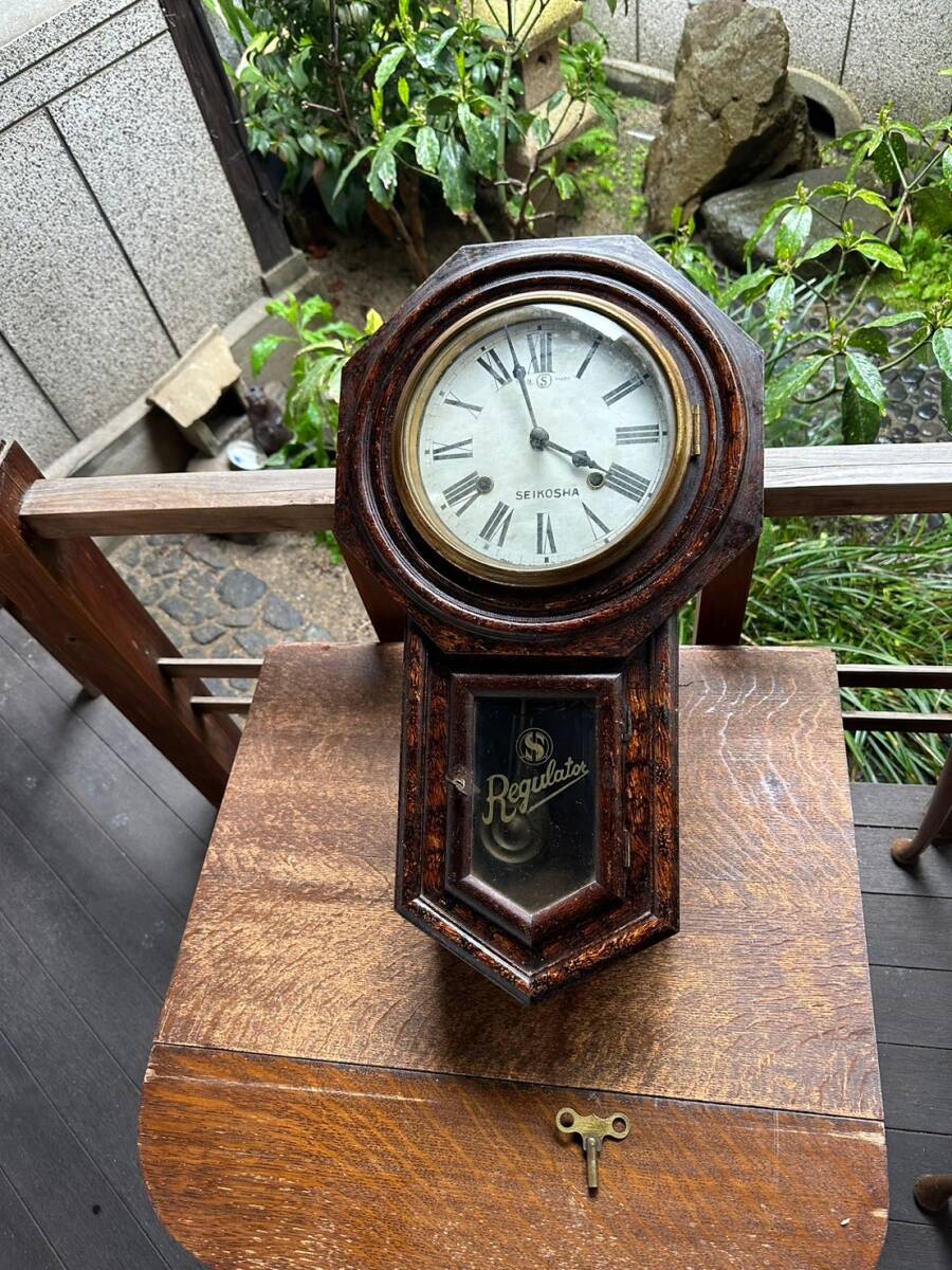 s904 柱時計 ゼンマイ 八角 ひまわり 精工舎 服部金太郎 兜 s904 柱時計 ゼンマイ 八角 ひまわり 精工舎 服部金太郎 兜
