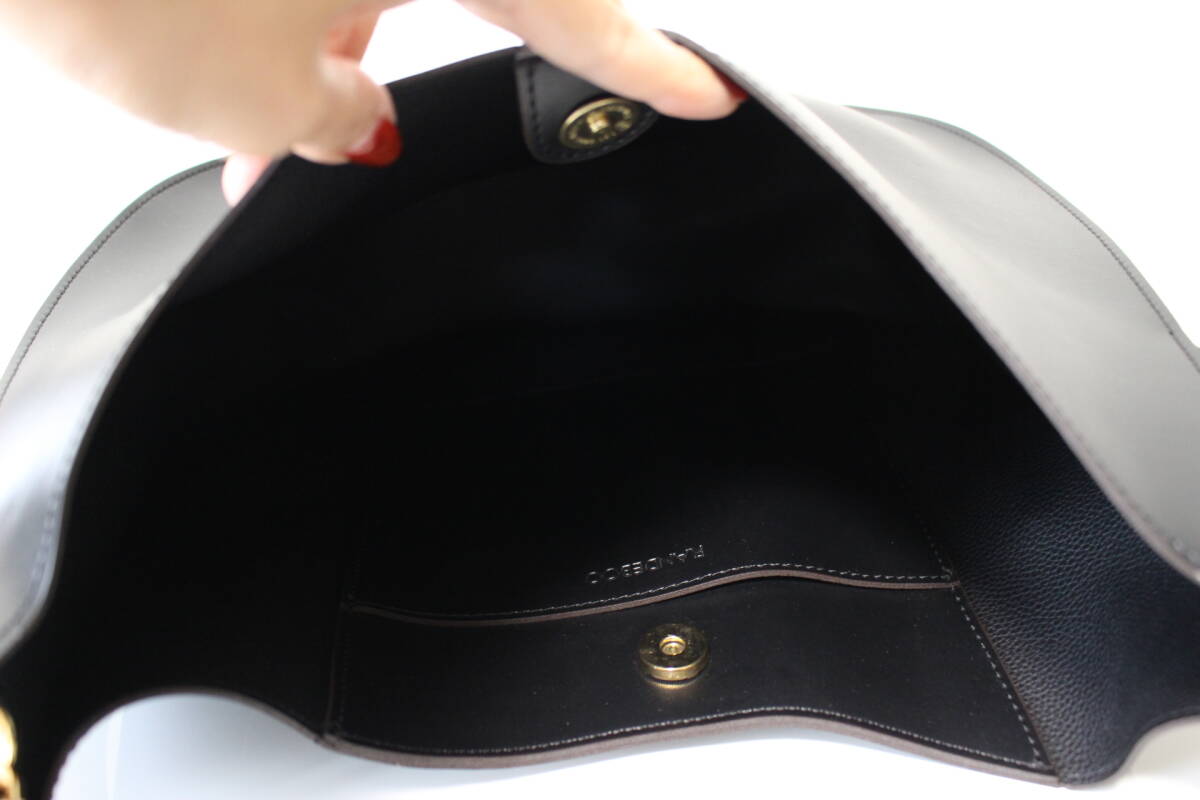 4841 beautiful goods RANDEBOO Ran teb-2WAY shoulder bag one shoulder bag handbag tote bag black black Gold metal fittings 