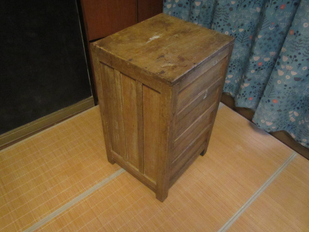 下野国 庄屋(名主)旧家 買取品 木製冷蔵庫 昭和レトロ 高さ77.5cm x 幅45.5cm 古民家カフェ夕焼け三丁目アンティーク家具骨董棚インテリア_画像3