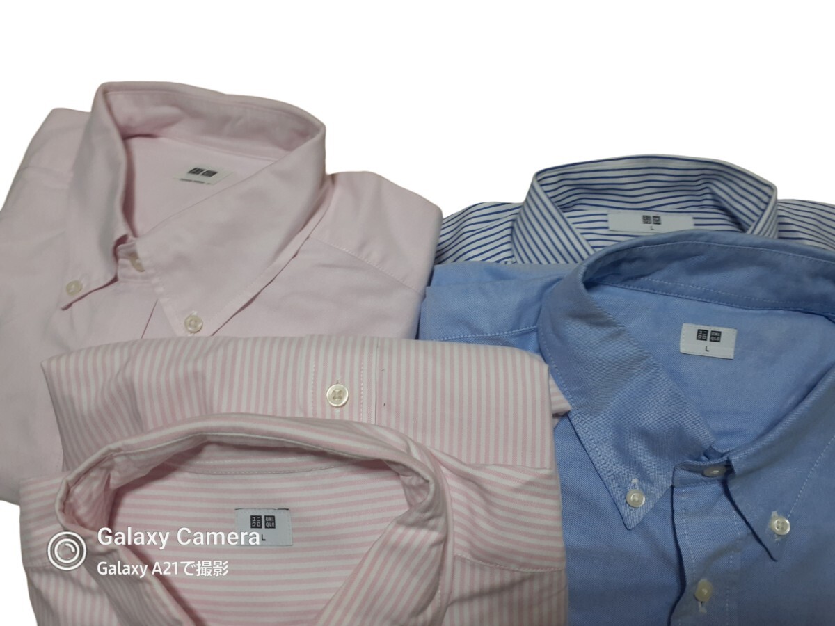 UNIQLO-ユニクロ:MEN'S-L: 長袖シャツ:オックスフォード/ファインクロス/4枚セット: Yシャツの画像8