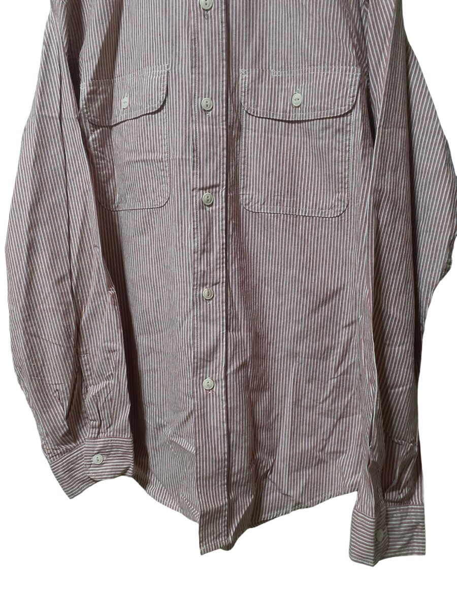 春:良品級:東洋 SUGAR CANE シュガーケーン ストライプ 長袖 ワークシャツ メンズ フラップポケット 長袖シャツ MENS-Lの画像3