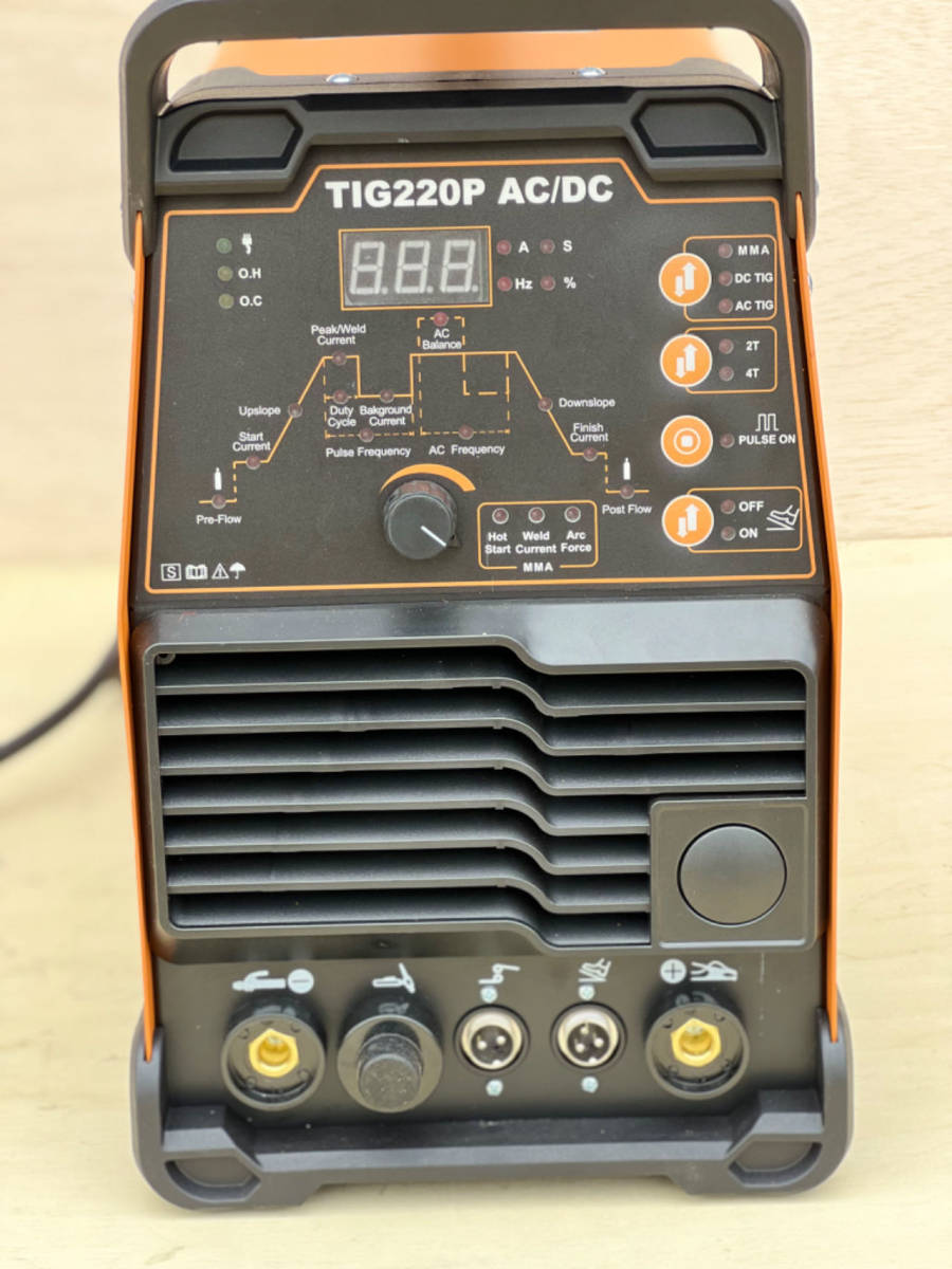 交流/直流 インバーター TIG溶接機　TIG220P AC/DC　パルス溶接 単相100V/200V アルミ　鉄 ステン 銅 ブラック TIG200 TIG250P AC/DC