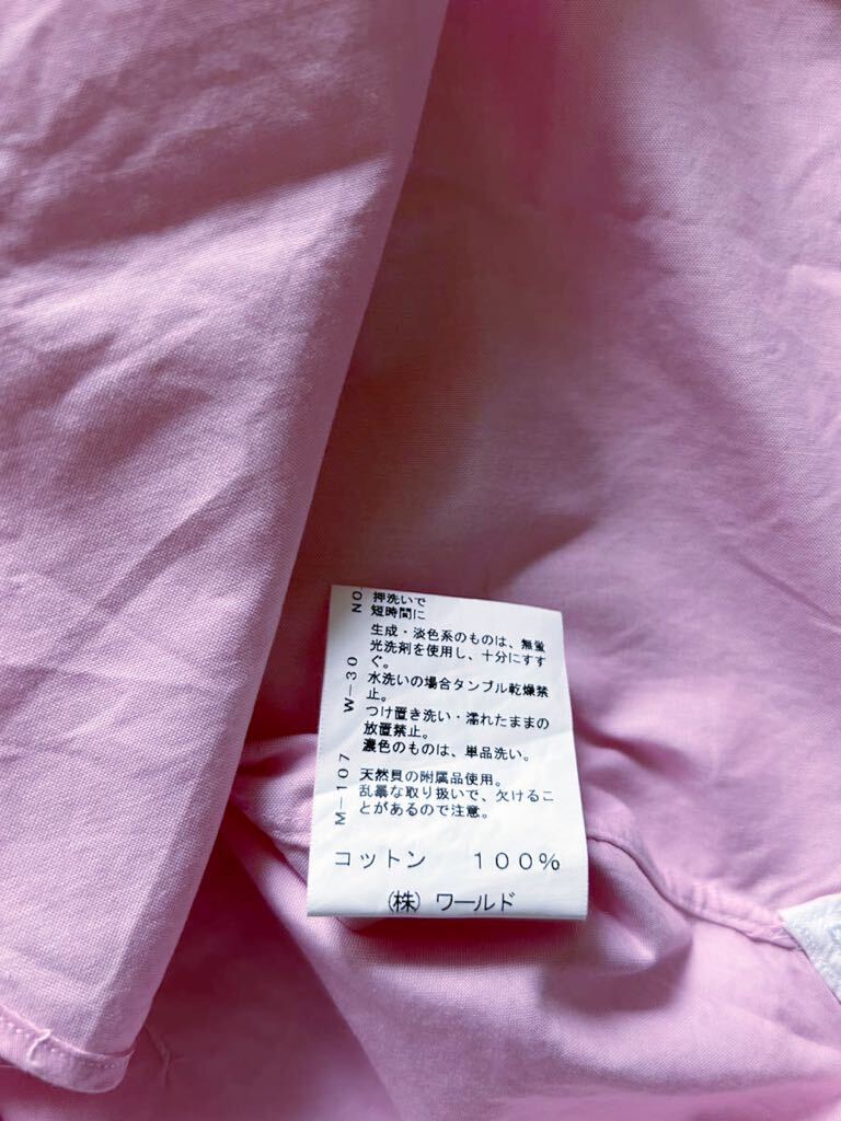 【美品】DRESSTERIOR/ドレステリア ピュアコットン カッタウェイカラードレスシャツ38 1.6万円位の画像10