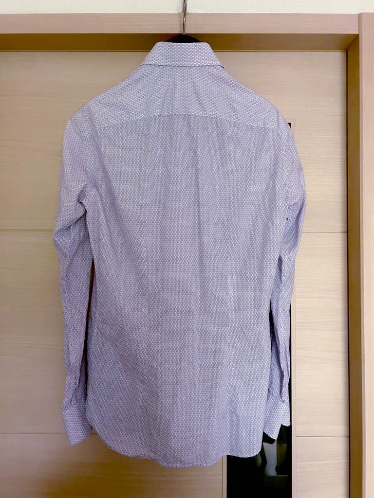 【極美品】イタリー製 CATARISANO/カタリザーノ ホリゾンタルカッタウェイカラードレスシャツS 3.5万円位_画像9
