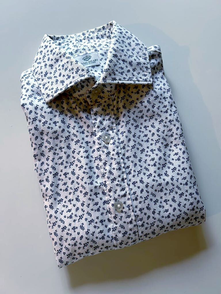 【試着程度】BEAMS/ビームス ボタニカル コットン カッタウェイカラードレスシャツSの画像5