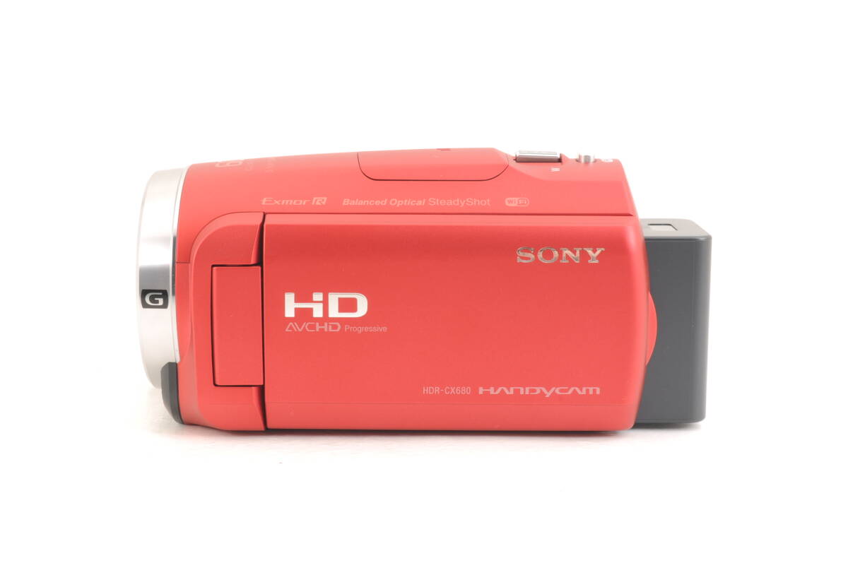 美品 動作品 ソニー SONY HANDYCAM HDR-CX680 赤 レッド ハンディカム デジタルビデオカメラ 箱 取説 充電ケーブル付 管GG2903の画像3