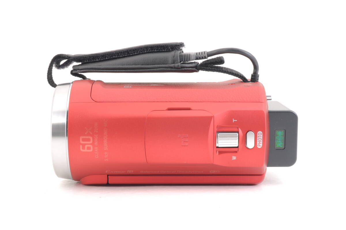 美品 動作品 ソニー SONY HANDYCAM HDR-CX680 赤 レッド ハンディカム デジタルビデオカメラ 箱 取説 充電ケーブル付 管GG2903の画像5