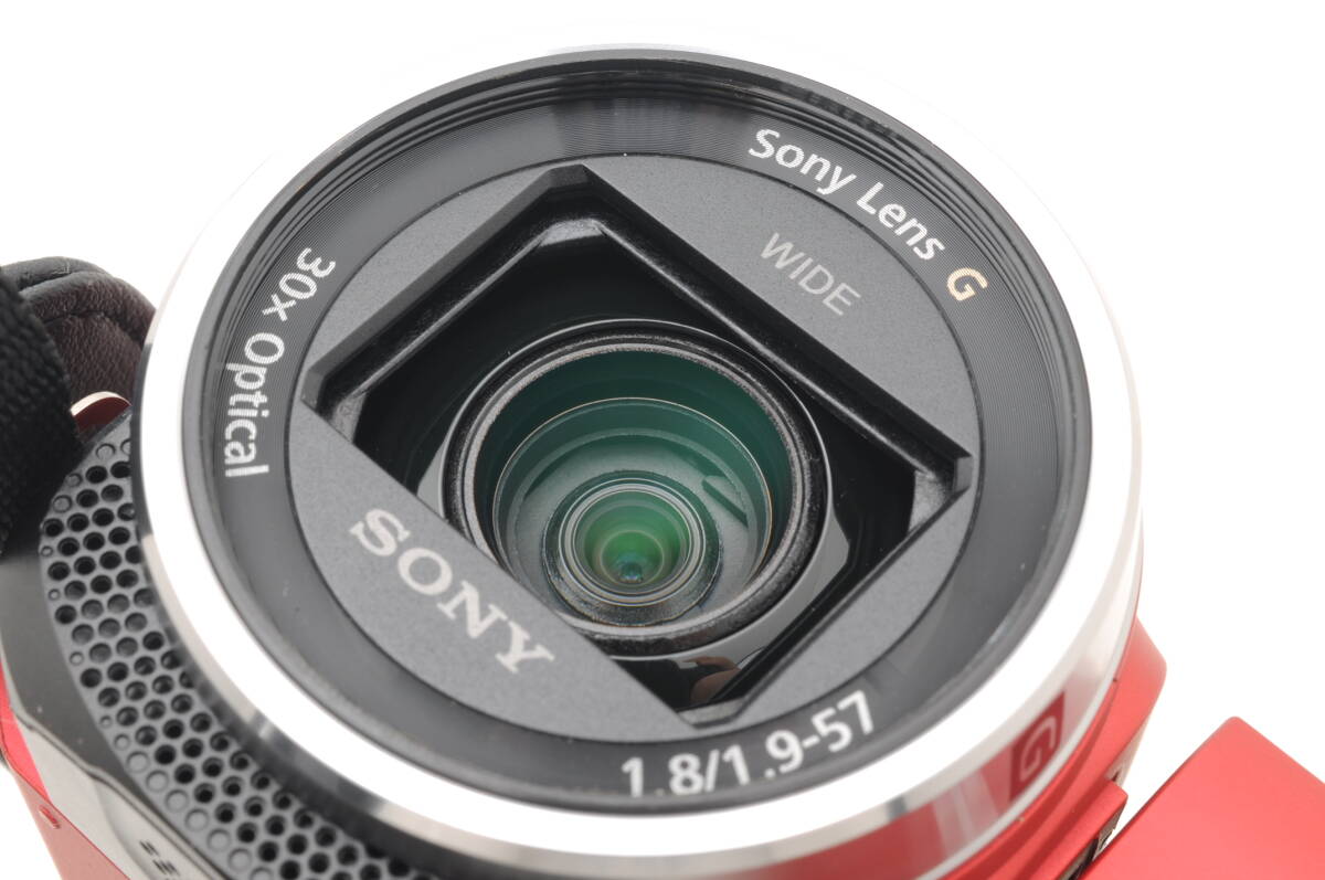 美品 動作品 ソニー SONY HANDYCAM HDR-CX680 赤 レッド ハンディカム デジタルビデオカメラ 箱 取説 充電ケーブル付 管GG2903の画像10