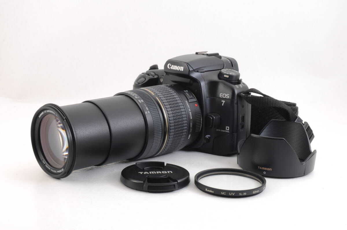 動作品 キャノン Canon EOS 7 イオス レンズ TAMRON 28-300mm f3.5-6.3 XR Di LD AF 一眼レフ フィルムカメラ フード付 管GG2922_画像10