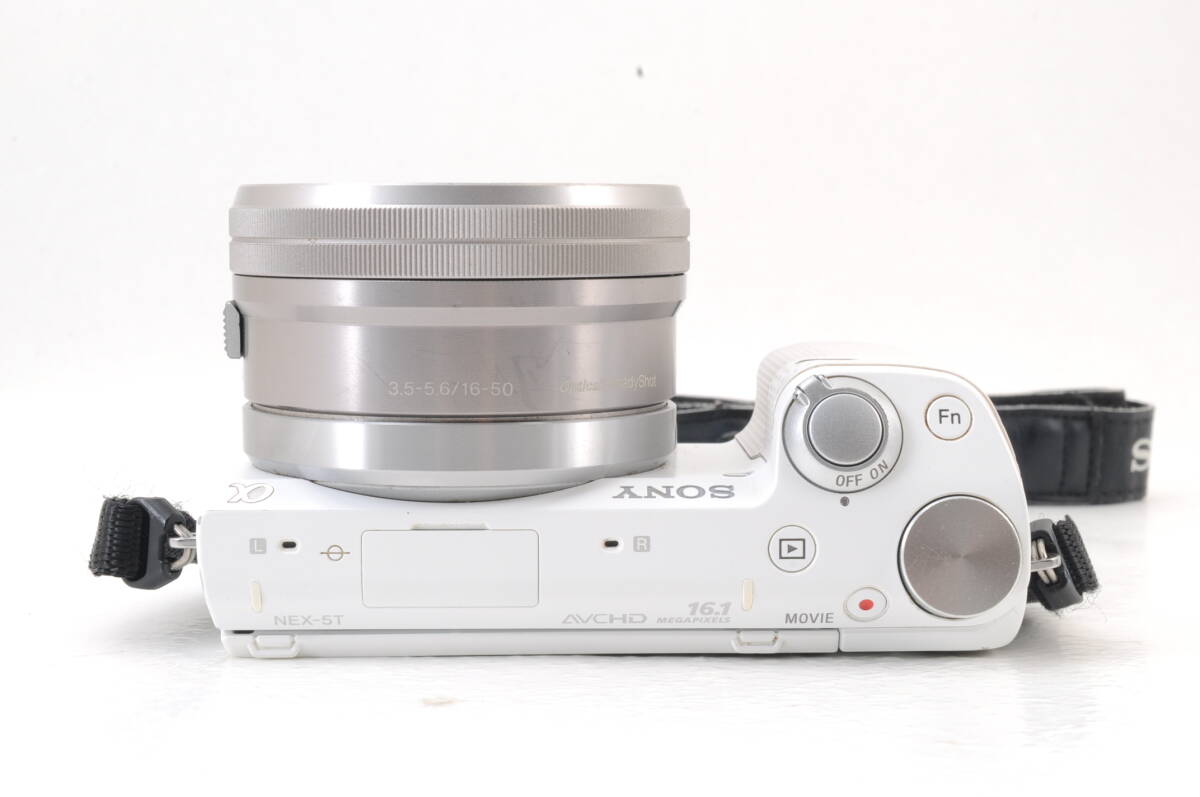 動作品 ソニー SONY α NEX-5T レンズ 16-50mm f3.5-5.6 PZ OSS SELP1650 白 ホワイト ミラーレス一眼カメラ 管GG2938_画像5