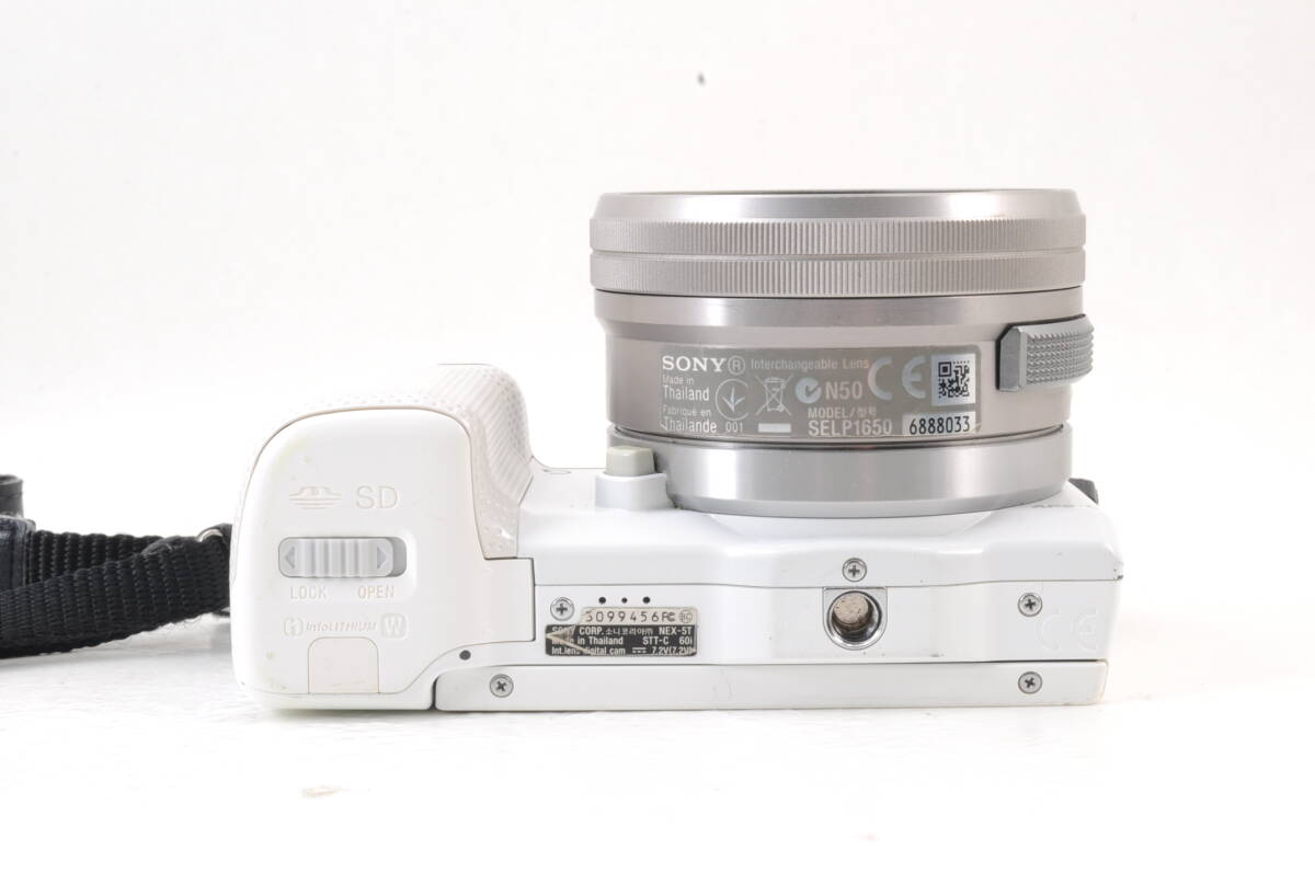 動作品 ソニー SONY α NEX-5T レンズ 16-50mm f3.5-5.6 PZ OSS SELP1650 白 ホワイト ミラーレス一眼カメラ 管GG2938_画像6