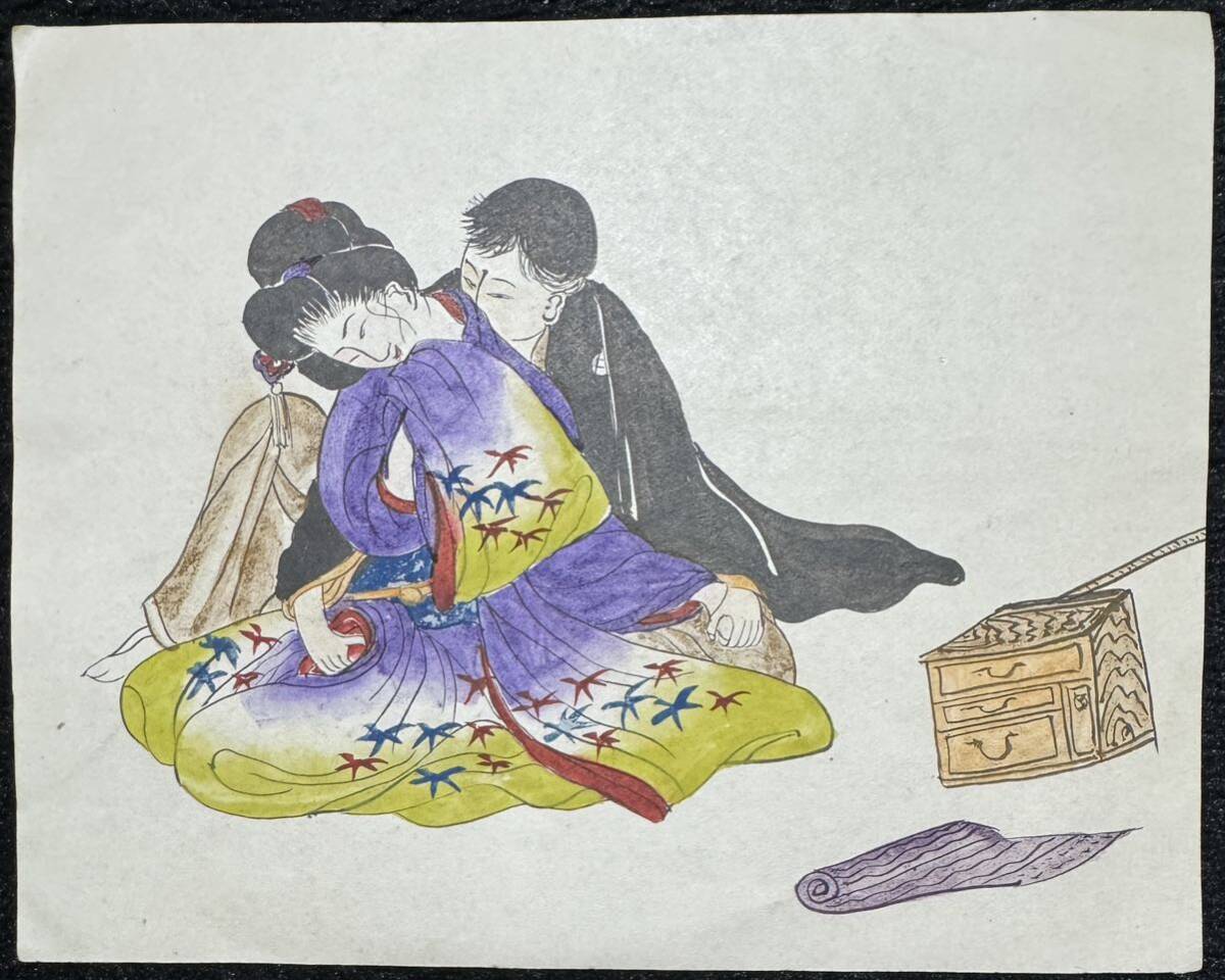 □ 肉筆 春画 紙本 十二図 戦前 明治~昭和初期 浮世絵 枕絵 □ 肉筆 春画 紙本 十二図 戦前 明治~昭和初期 浮世絵 枕絵