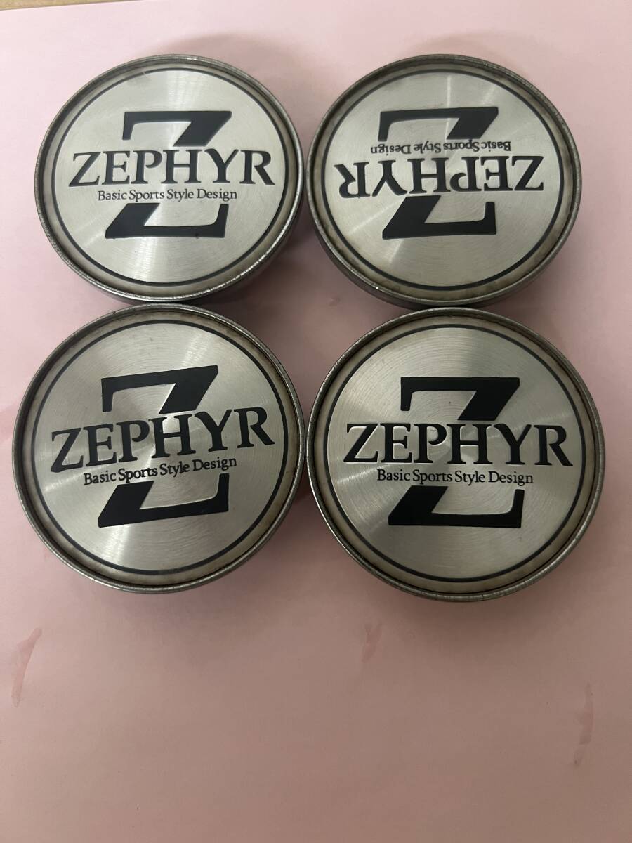 C49-4★ZEPHYR アルミホイール用センターキャップ中古4枚★外径約60mm前後_画像1