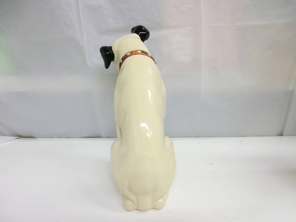 ノベルティ祭 ビクター犬 ニッパー犬 ペア 2匹セット 陶器 置物 インテリア アンティーク 昭和レトロ コレクション グッズ Victor Nipperの画像4