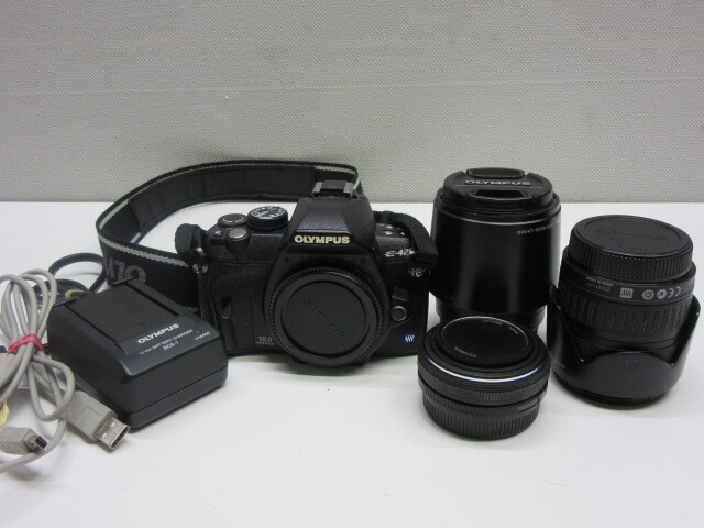 【再出品】カメラ祭 OLYMPUS オリンパス E-420 デジタル一眼レフカメラ レンズ付 充電器付の画像1