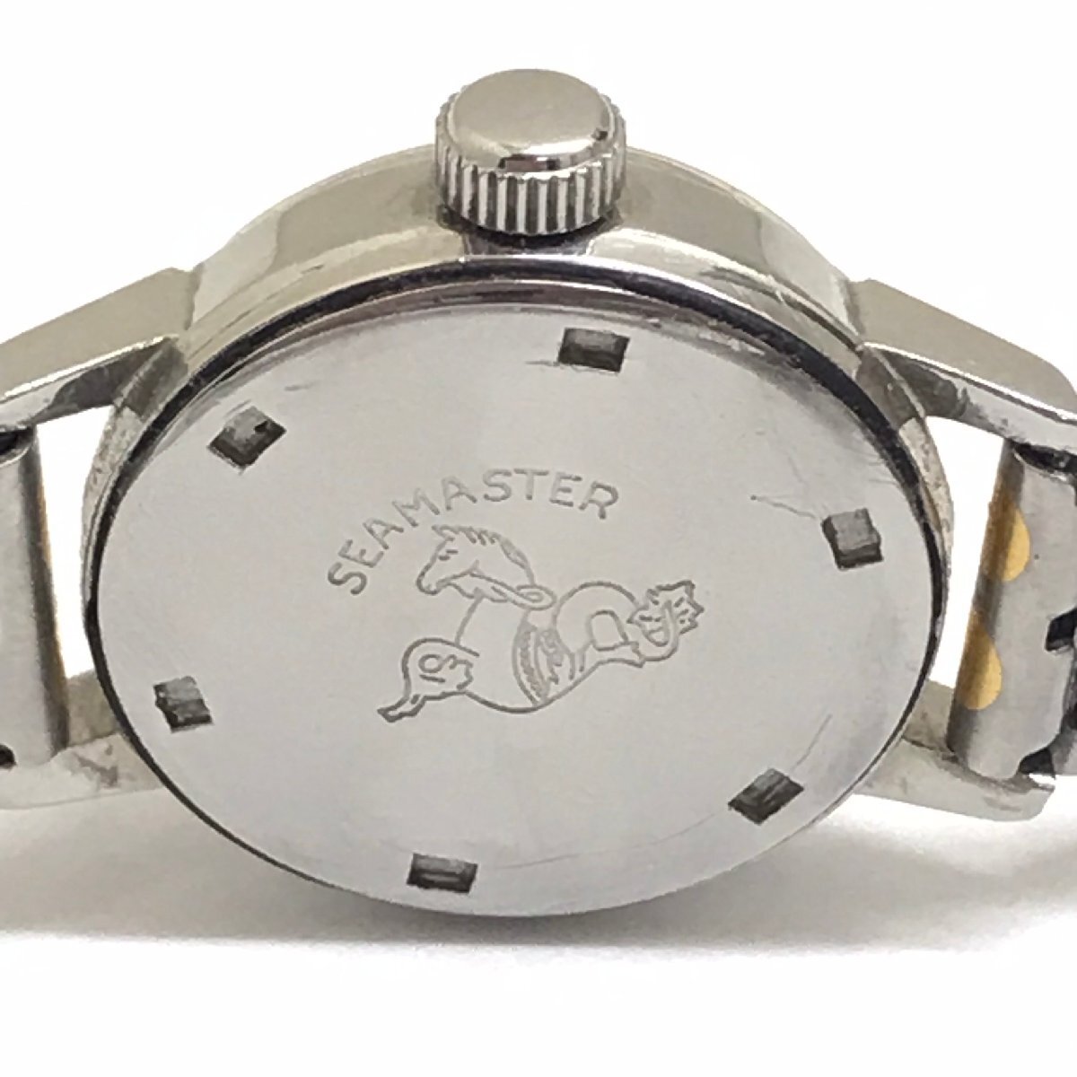 中古品 稼働品 オメガ OMEGA シーマスター レディース コンビ ヴィンテージ 手巻き シルバー文字盤 腕時計 質屋出品の画像7