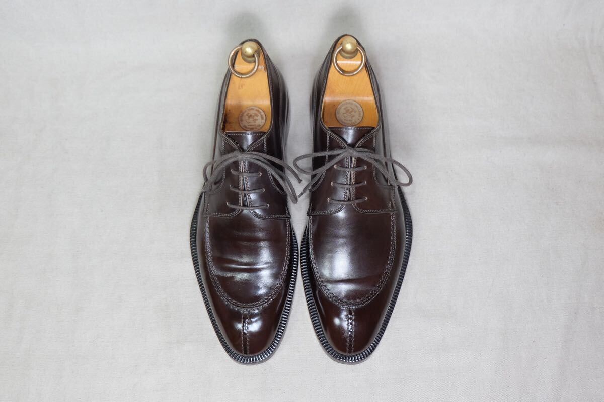 美品Italy vintage shoes『FIGINI』極上カーフレザー使用 美しいエプロンフロントダービーシューズ UK6.5 イタリア製高級革靴マッケイ製法_画像4