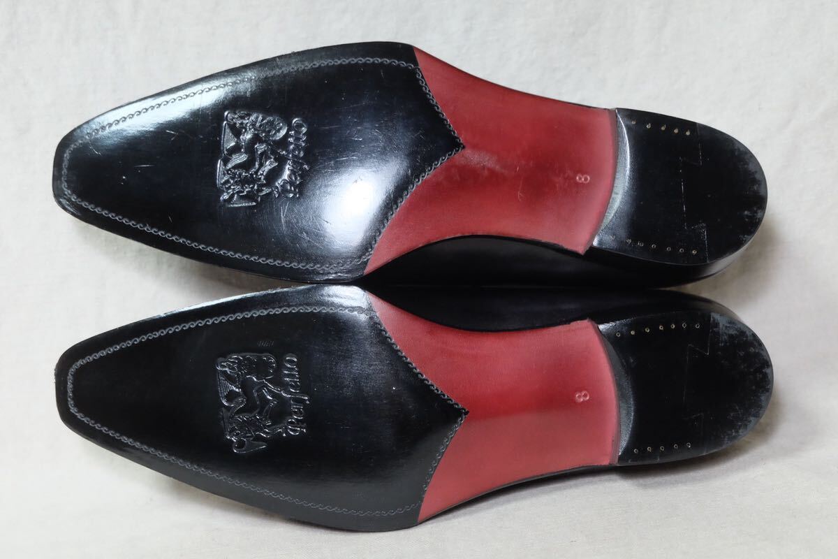 定価6万 未使用PERFETTO ペルフェット 最高級ライン 洗練されたホールカットシューズ UK8 日本製手製革靴半カラスビナセーコービスポーク級の画像10