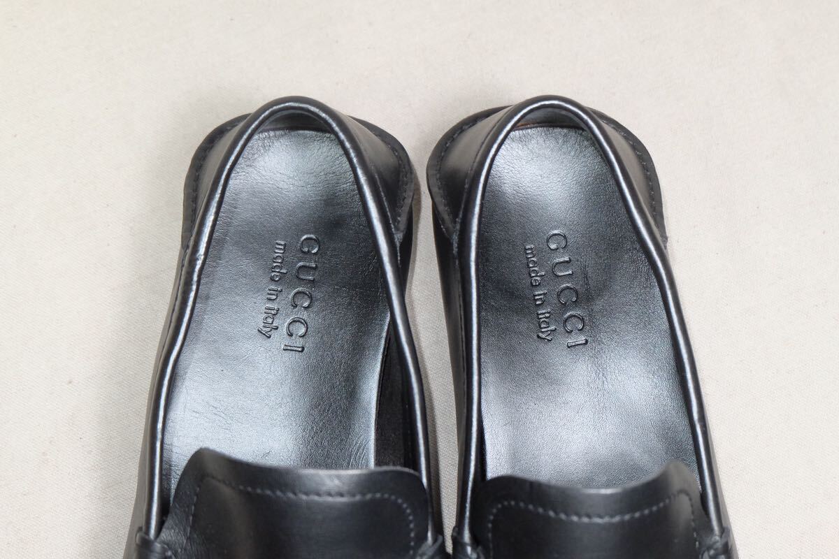  не использовался GUCCI Gucci ... шедевр высший класс машина f кожа использование прекрасный шланг bit Loafer UK9 Италия производства кожа обувь бизнес обувь для вождения 