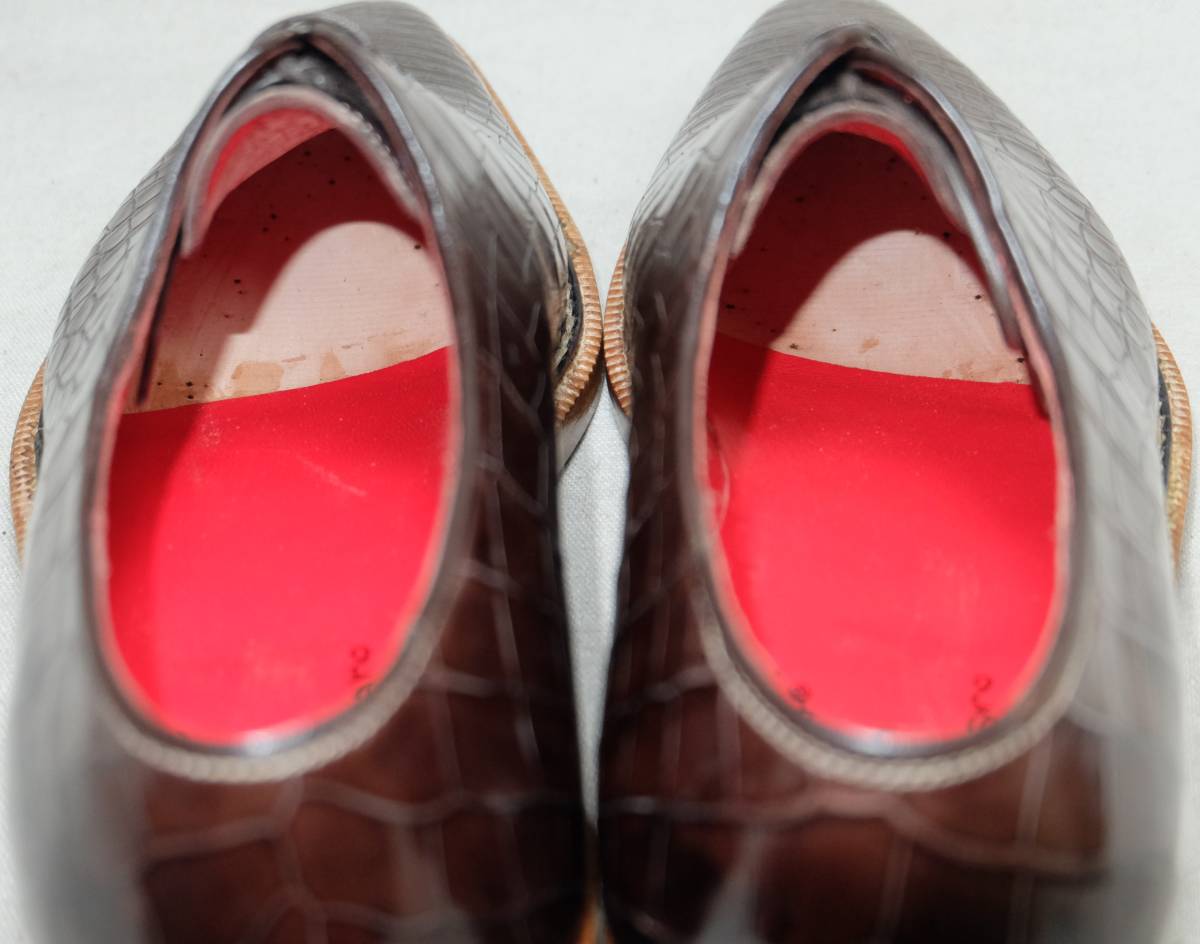  обычная цена 60 десять тысяч и больше ENZO BONAFEentsobonafe максимальный 1 товар si-m отсутствует отверстие cut обувь UK6.5 высший класс крокодил кожа bi спица кожа обувь 