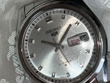 稼働品 SEIKO5 セイコー ファイブ 6119-8021 自動巻き 腕時計 デイデイト 21石 （KO）_画像10