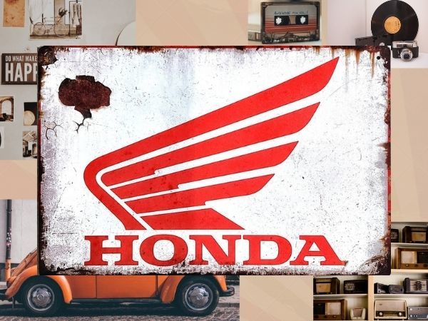 ブリキ看板 Honda ホンダ 77 ツール 工具 DIY 車 メタルプレート インテリア ガレージ アメリカン雑貨 レトロ風 新品