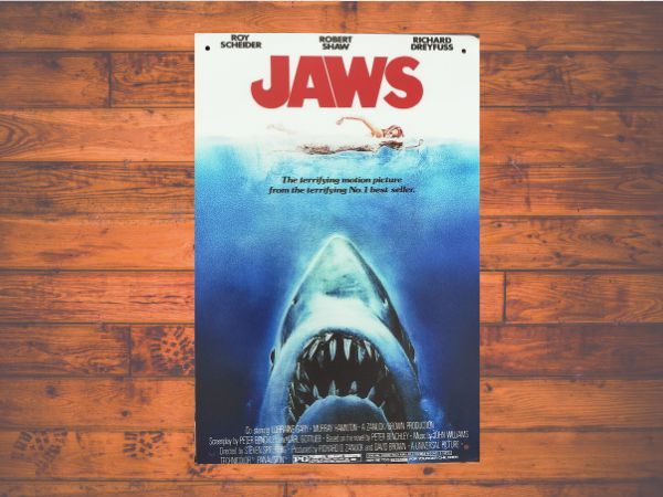 ブリキ看板 Jaws ジョーズ 187 映画 ハリウッド 名作 メタルプレート アメリカン雑貨 インテリア レトロ ビンテージ風 の画像2