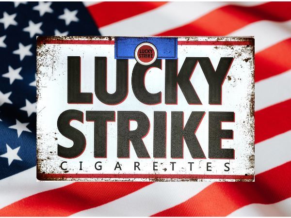 ブリキ看板 LUCKY STRIKE ラッキーストライク 119 メタルプレート DIY インテリア たばこ シガー アメリカン雑貨 レトロ風 世田谷ベースの画像3