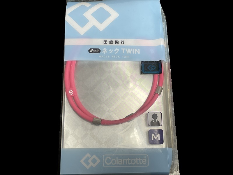 2★送料140円～アウトレット★コラントッテ Colantotte●ワックルネック TWIN(ツイン)●ピンク●Mサイズ/45cm●首/肩のコリに効く/ABAAU12M_画像9