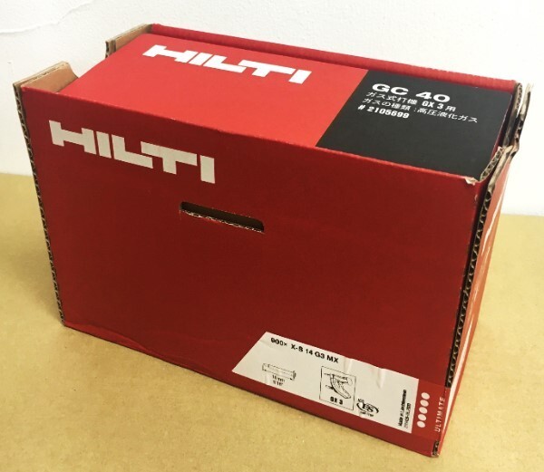 HILTI ヒルティ GX3用 ガスピン X-S 14 G3 MX (900本) 鋲打 ガス缶 GC40 付属_画像1