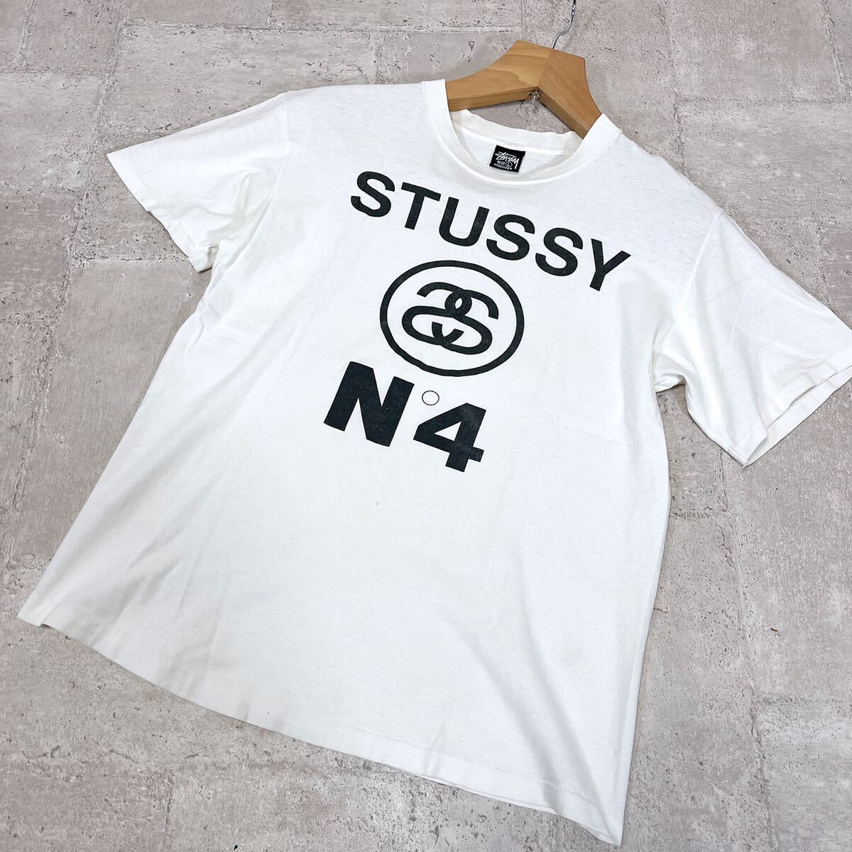 STUSSY ステューシー OLD 半袖 Tシャツ L 黒タグ USA製 80s 90s メンズ ホワイト 1円_画像1