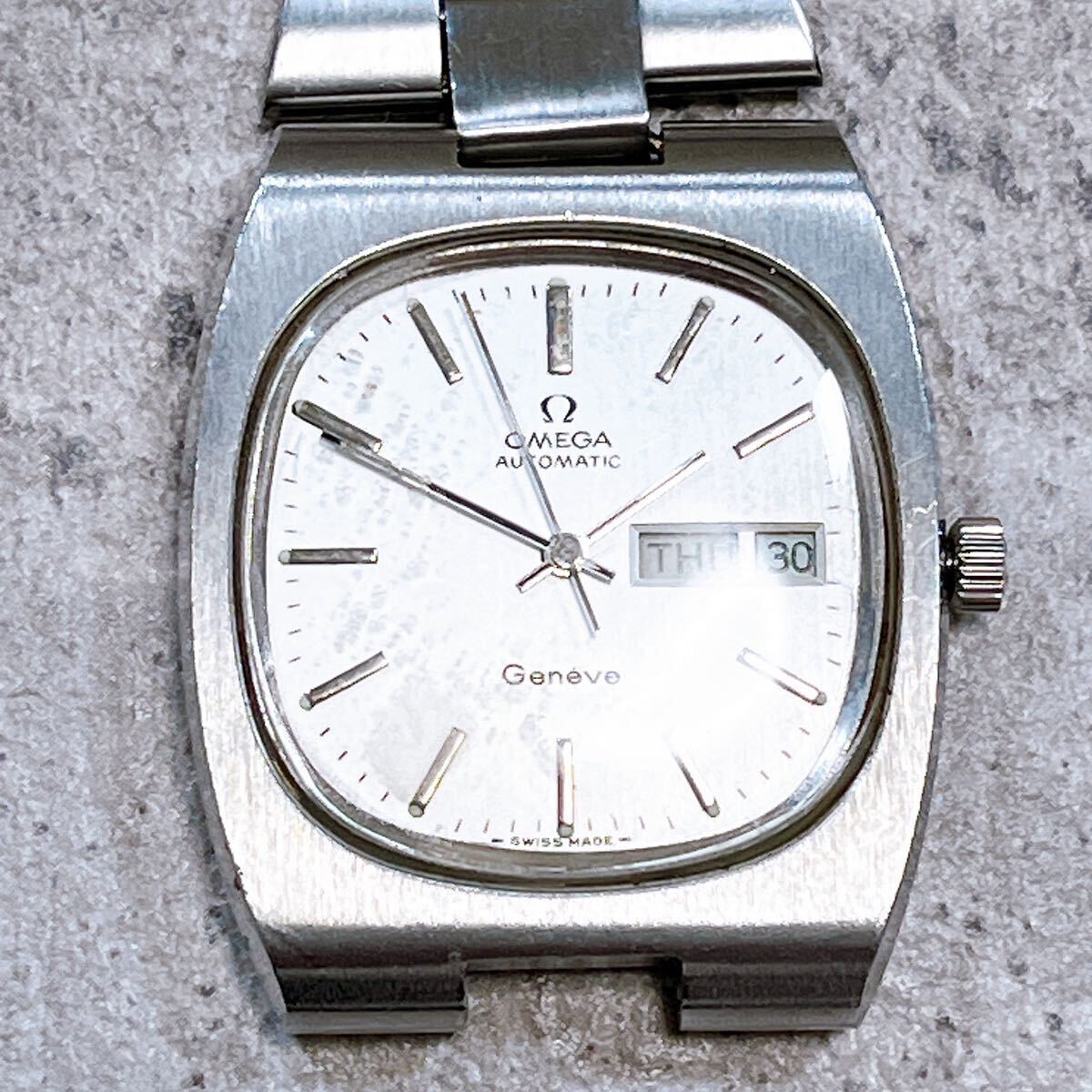 70s OMEGA オメガ ジュネーブ 自動巻き TVスクリーン デイデイト AT アンティーク メンズ 腕時計 動作未確認 