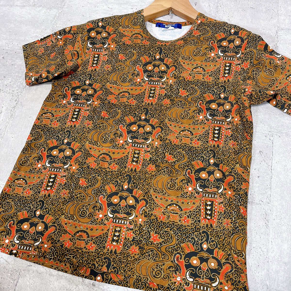 JUNYA WATANABE MAN 22ss 半袖シャツ コムデギャルソン ジュンヤワタナベ 半袖Tシャツ 総柄 ブータン旅行 S メンズ