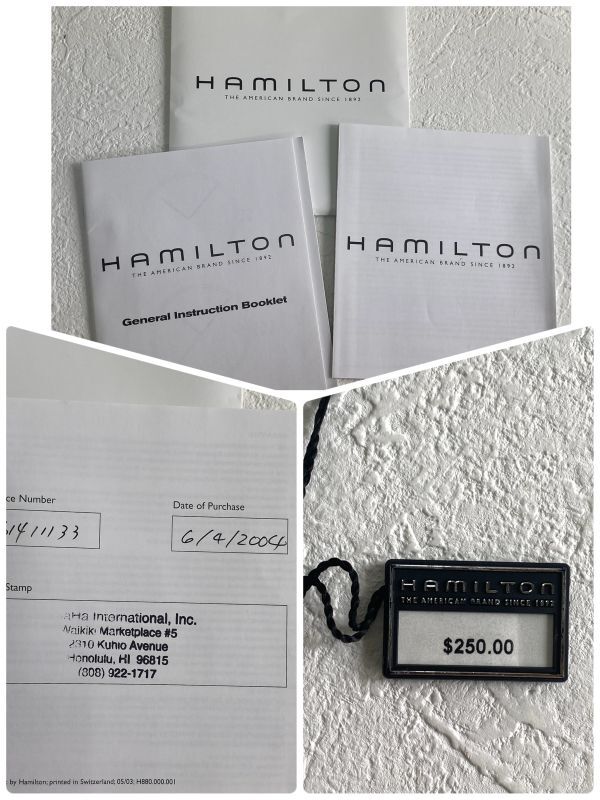 ブランド時計 HAMILTON/ハミルトン 腕時計 コマ ピン 金属ベルト 使用説明書&タグ付 コレクター商品 自宅保管品の画像6