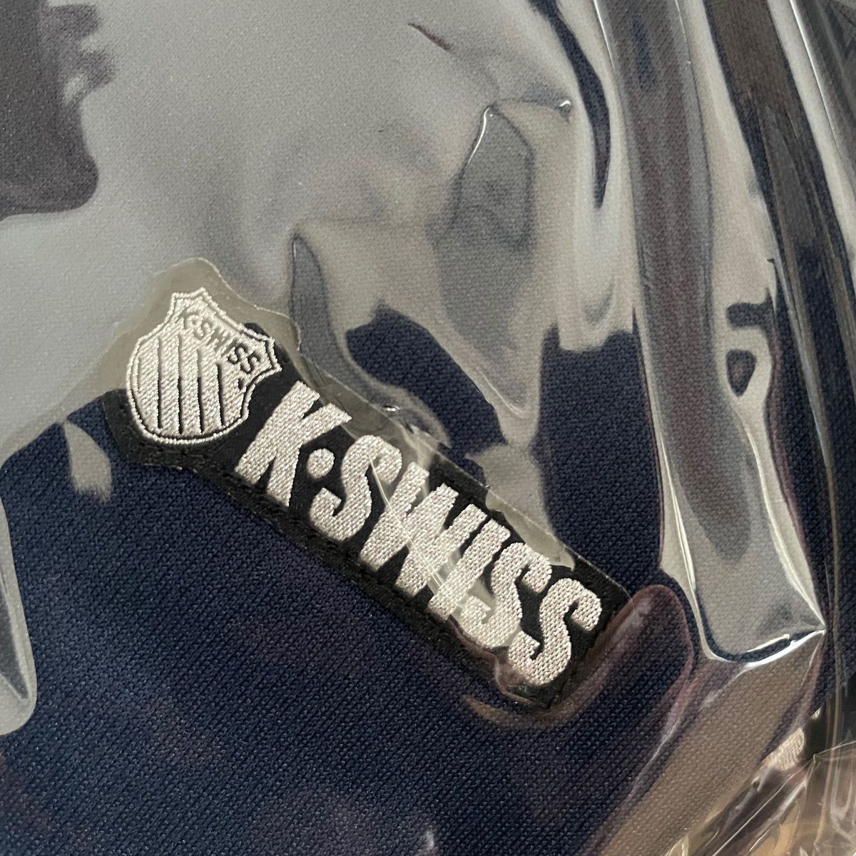 K-SWISS ケースイス　半袖シャツ　吸汗速乾　トップス　スポーツウェア　ネイビー　Lサイズ　メンズ　シンプル　ロゴ入り　送料込