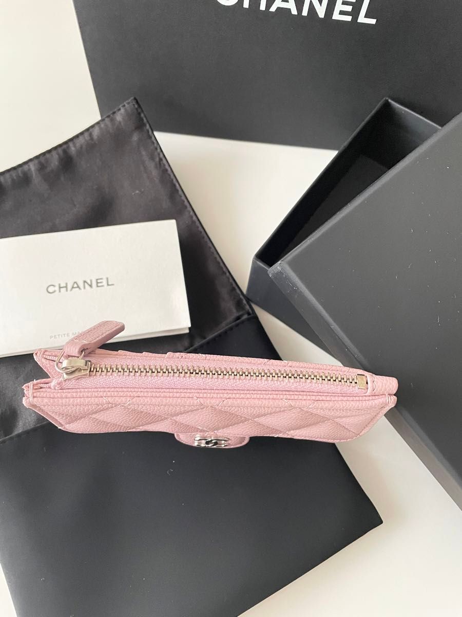 CHANEL シャネル フラグメントケース ピンク キャビアスキン CHANEL シャネル フラグメントケース ピンク キャビアスキン