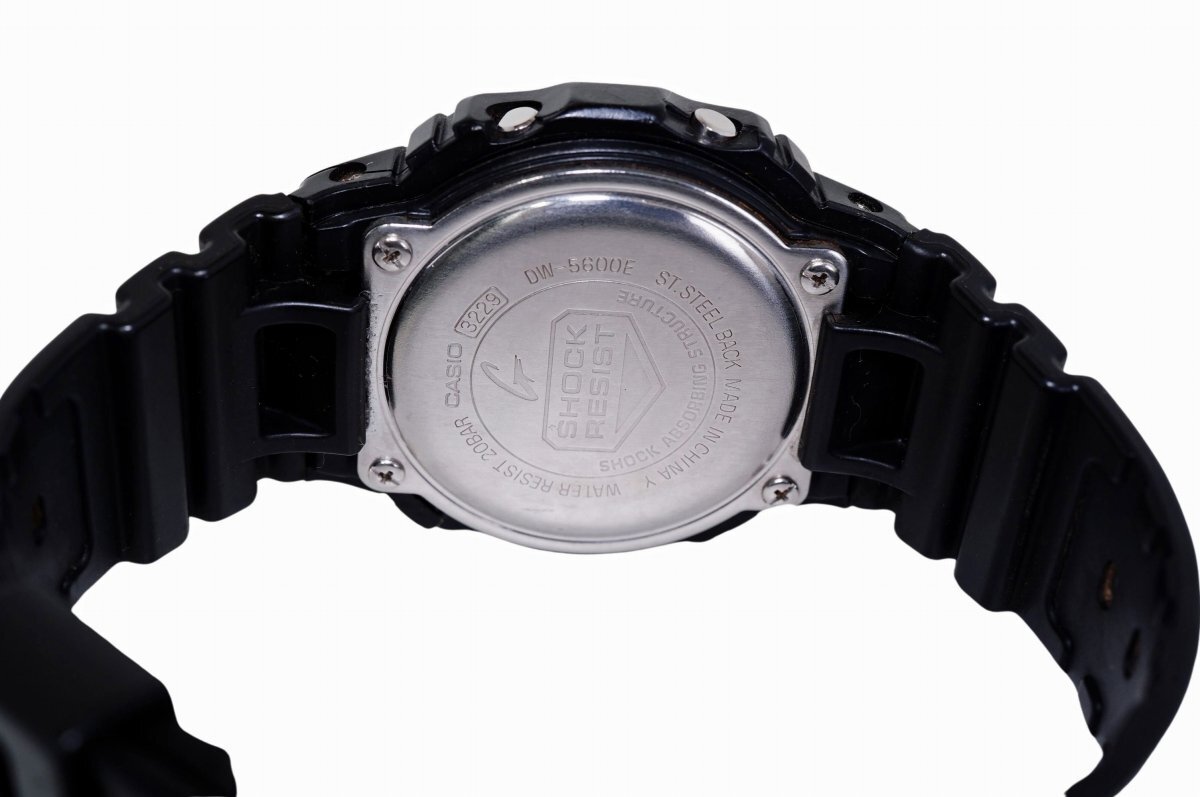 1円 CASIO G-SHOCK DW-5600E デジタル ブラック 20気圧防水 ジーショック 中古品 送料185円 電池新品 迅速対応の画像6