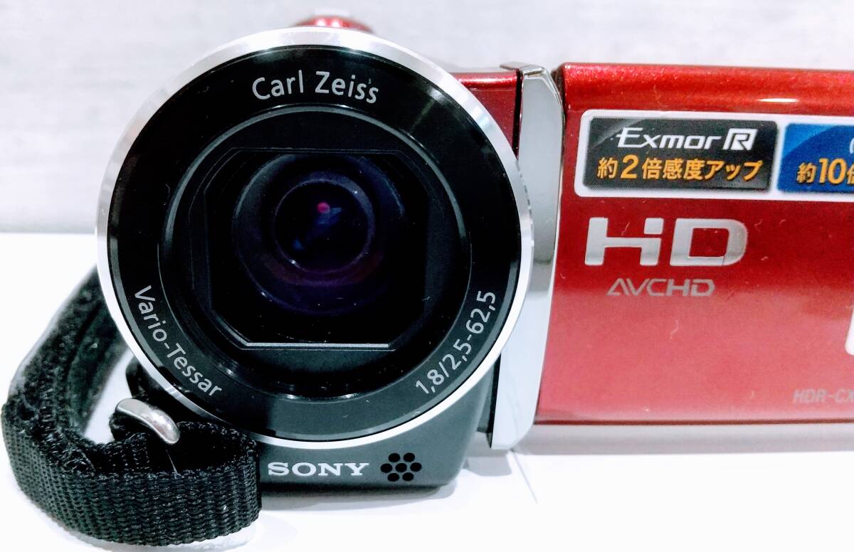 #Y9117【美品/稼働品】 SONY ソニー Handycam ハンディカム ビデオカメラ HDR-CX170 RED レッドの画像3