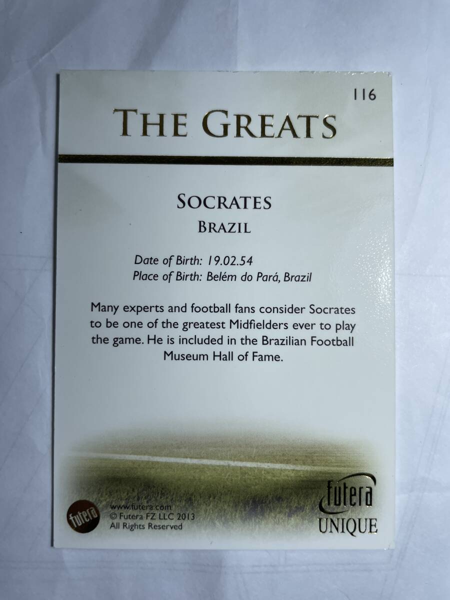 futera UNIQUE 2013 THE GREATS SOCRATES BESE CARD 116 フテラ ユニーク ザ グレイツ ソクラテス ブラジル_画像2