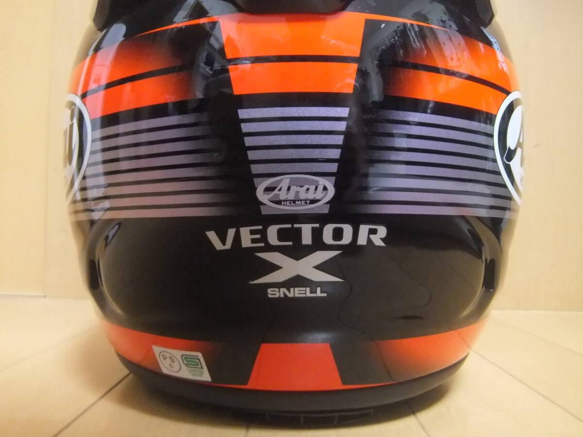 中古 Arai アライ ベクターX タフ VECTOR-X TOUGH 赤/レッド サイズXL(61・62) フルフェイスヘルメット レッドミラーシールド交換_画像5