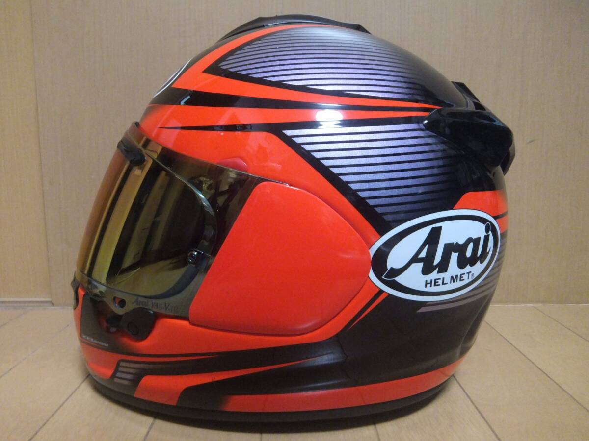 中古 Arai アライ ベクターX タフ VECTOR-X TOUGH 赤/レッド サイズXL(61・62) フルフェイスヘルメット レッドミラーシールド交換_画像2