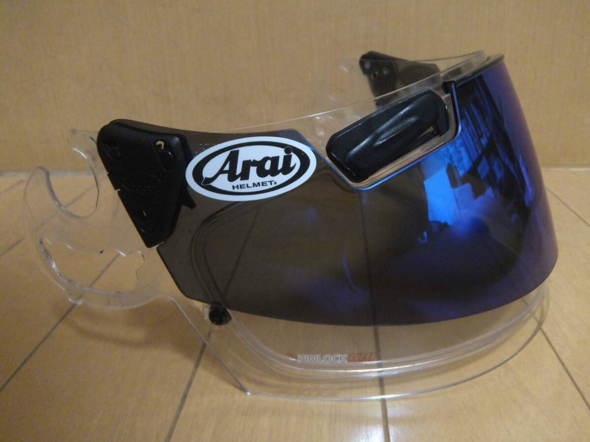 中古 Arai アライ スーパーアドシスI プロシェードシステム ブルーミラーロングバイザー RX7-RR5 アストロIQ ラパイドIR クアンタムJ対応の画像3